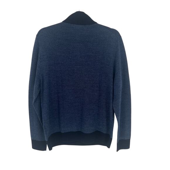 Brooks Brothers 100% Extra Fine Merino Wool 1/4 zip Sweater - Medium - Blue - Picture 4 of 4